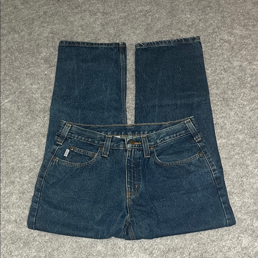 Carhartt Blue Denim Jeans with Gold Stitching B460 DVB